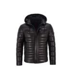 Men’s Puffer Hooded Black Jacket