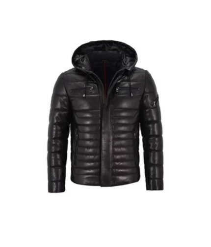 Men’s Puffer Hooded Black Jacket