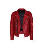 Men’s Quilted Leather Biker Jacket