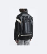 Mens Synthetic Baseball Leather Black Jacket