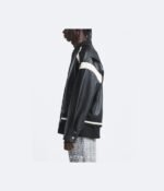 Mens Synthetic Baseball Leather Black Jacket
