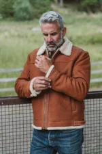 Leather Bomber Shearling Jacket