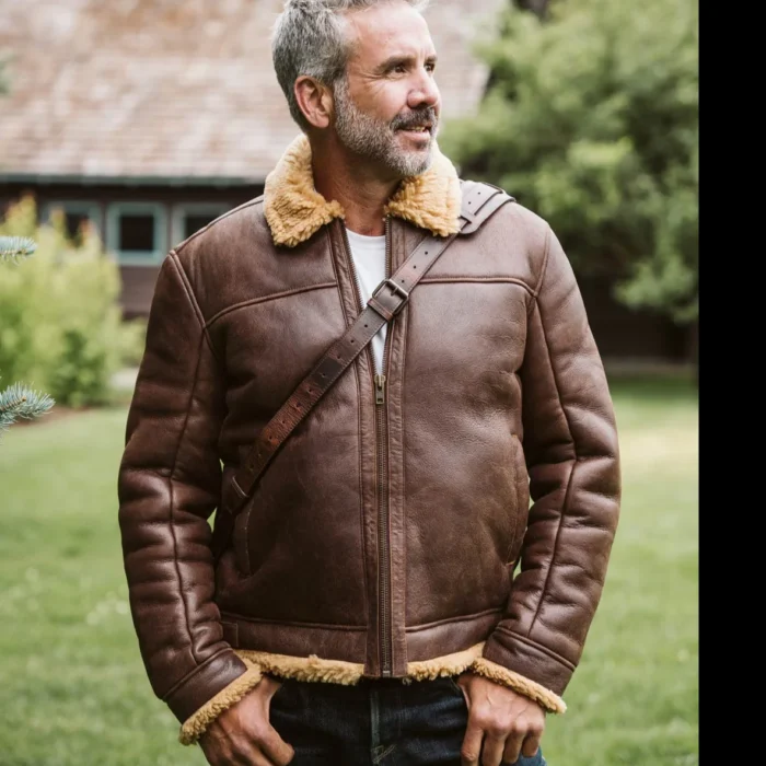 Leather Bomber Shearling Jacket