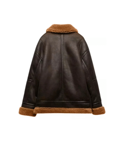 Women Biker Shearling Leather Premium Jacket 2