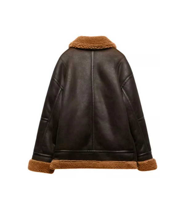 Women Biker Shearling Leather Premium Jacket 2