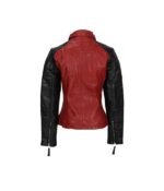 Women Black and Red Leather Jacket