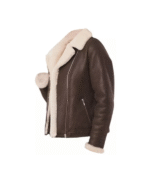 Women Brown B3 RAF Aviator Shearling Premium Jacket 2