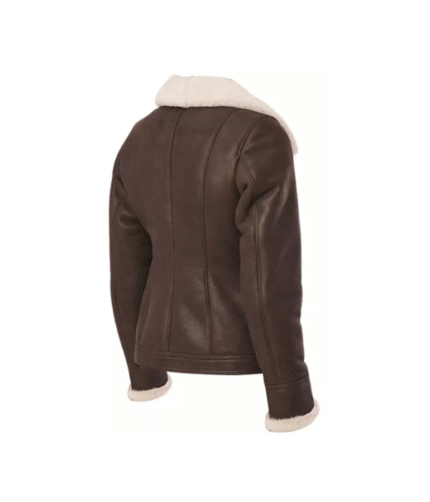 Women Brown B3 RAF Aviator Shearling Premium Jacket 3