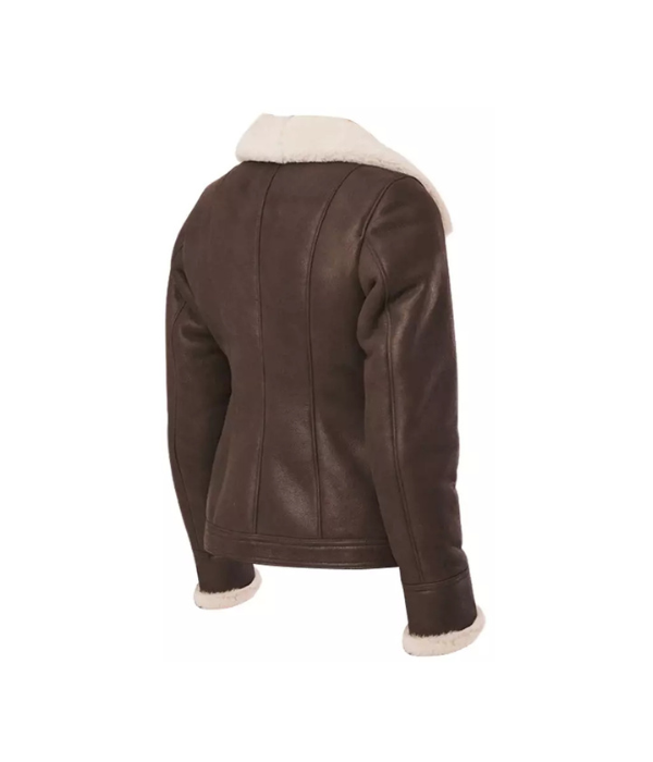 Women Brown B3 RAF Aviator Shearling Premium Jacket 3