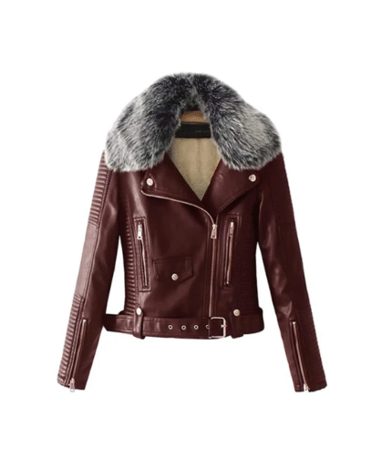 Women’s Faux Fur Quilted Moto Premium Jacket 1