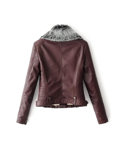 Women’s Faux Fur Quilted Moto Premium Jacket 2