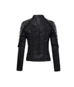 Women’s Punk Studded Stylish Leather Jacket
