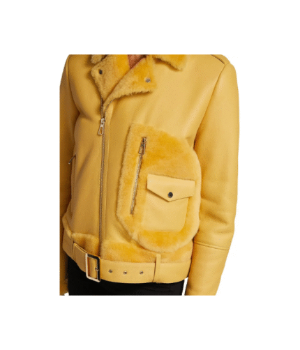 Women’s Yellow Shearling Leather Jacket 2