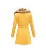 Yellow Women’s Leather Pea Coat