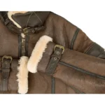 Men Dark Brown Shearling Jacket