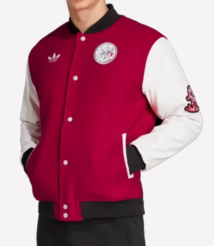 Adidas Ajax Full-Snap Varsity Jacket