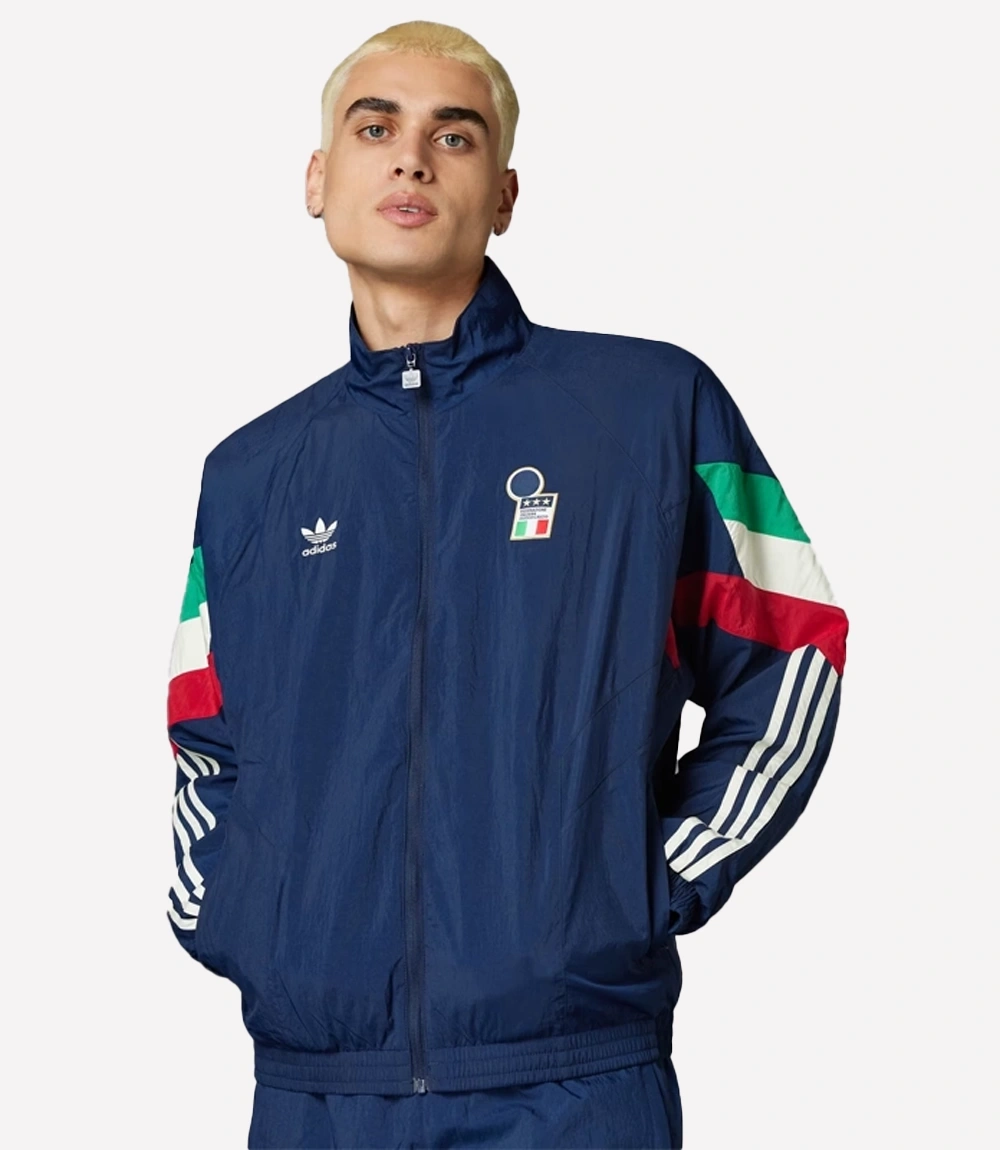 Adidas Originals Italy Night Indigo Zip-up Track Top Jacket Unisex Adidas Originals Italy Night Indigo Zip-up Track Top Jacket