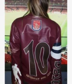 Unisex Arsenal Star Dennis Bergkamp Daughter Yasmin Fans Special Vintage Gunners Leather Jacket