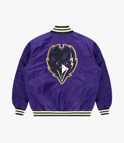 Baltimore Ravens Golf Wang 2025 Purple Satin Full-Snap Bomber Jacket