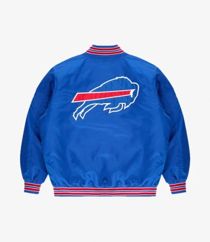 Buffalo Bills Golf Wang 2025 Royal Blue Satin Full-Snap Bomber Jacket