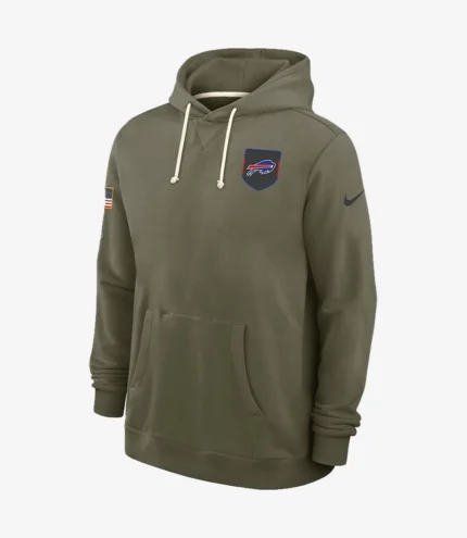 Unisex Buffalo Bills Nike Olive Green 2025 Salute to Service Sideline Standard Issue Dri-FIT Hoodie