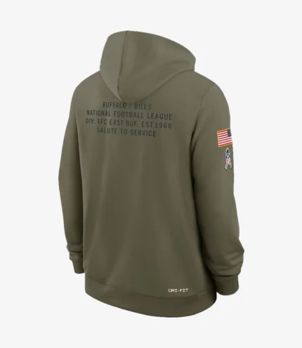 Buffalo Bills Nike Olive Green 2025 Salute to Service Sideline Standard Issue Dri-FIT Hoodie