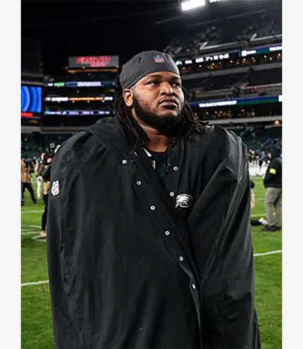 Unisex Byron Young Philadelphia Eagles Sideline Black Cape Coat