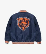 Chicago Bears Golf Wang 2025 Navy Blue Satin Full-Snap Bomber Jacket
