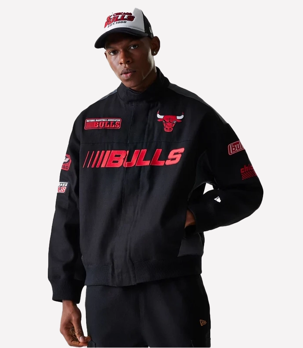 Chicago Bulls Motorsports Black Jacket 1 Chicago Bulls Motorsports Black Jacket 1