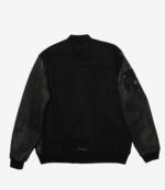 Unisex Chrome Heart Black Letterman Varsity Jacket