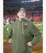Coach Dan Quinn Washington Commanders Salute to Service 2025 Olive Green Fleece Hoodie