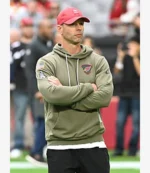 Unisex Coach Jonathan Gannon 2025 Salute to Service Nike Arizona Cardinals Olive Green Sideline Fleece Pullover Hoodie