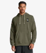 Unisex Coach Matt LaFleur Green Bay Packers Salute to Service 2025 Olive Green Fleece Pullover Sideline Hoodie