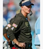 Coach Mike McCoy Tennessee Titans Salute to Service Forest Green Sideline Hooded Pullover T-Shirt