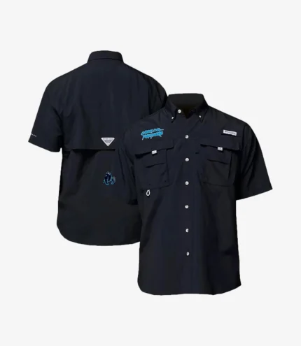 Unisex Columbia PFG Black Carolina Panthers x Luke Combs Bahama Button Down Shirt