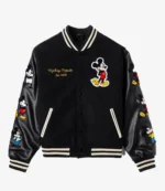 Unisex Disney Mickey and Friends by Shoe Palace Mickey Icon Black Varsity Jacket