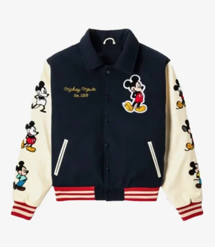 Unisex Disney Mickey and Friends by Shoe Palace Mickey Icon Varsity Jacket