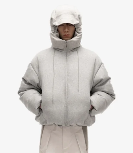 Unisex Epide Prefab Haze Sumo Down Grey Hooded Jacket