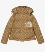 Unisex Gucci x The North Face Puffer Khaki Jacket