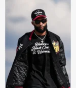 Unisex KhaDarel Hodge HBCU Embroidered NFL Shield & Pan-African College Patches Varsity Letterman Jacket