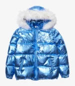 Unisex King Von Blue Hooded Puffer Jacket