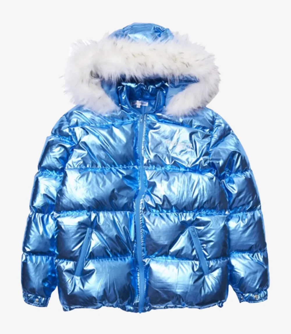 King Von Blue Hooded Puffer Jacket Unisex King Von Blue Hooded Puffer Jacket