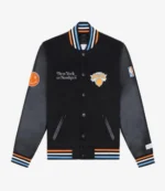 Knicks Playoff Game Mariska Hargitay Black Varsity Jacket