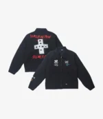 Unisex Lewis Hamilton +44 Steadman Stars Zip Up Quilted Black Jacket