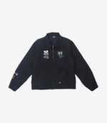 Lewis Hamilton +44 Steadman Stars Zip Up Quilted Black Jacket