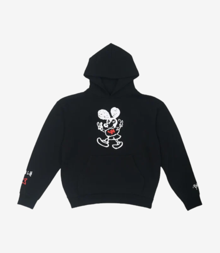 Lewis Hamilton Crew +44 Lucky Mouse Pull Over Black Hoodie