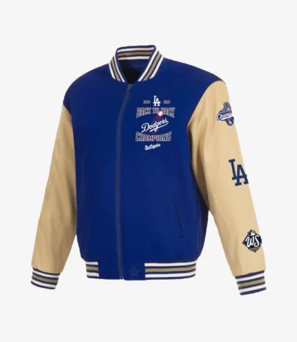 Los Angeles Dodgers JH Design Back-To-Back World Series Champions Twill Full-Zip Jacket