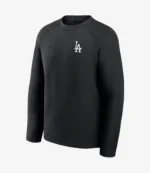 Los Angeles Dodgers Nike Tech Fleece Raglan Black Crewneck Sweatshirt