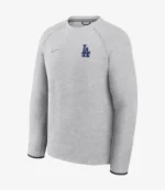 Unisex Los Angeles Dodgers Tech Fleece Men’s Nike MLB Pullover Crewneck Sweatshirt Grey