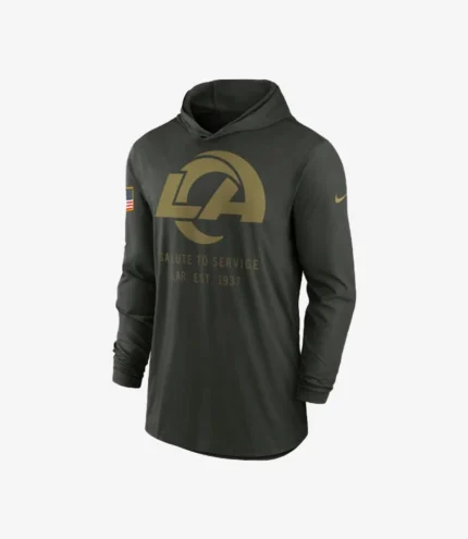 Los Angeles Rams Nike Forest Green 2025 Salute to Service Sideline Dri-FIT Lightweight Hooded Pullover